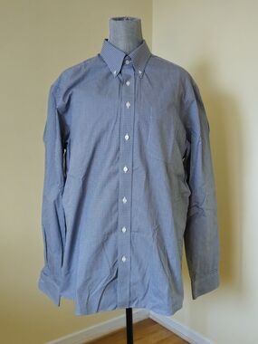 Eddie Bauer Blue Micro-Check Button-Down Shirt